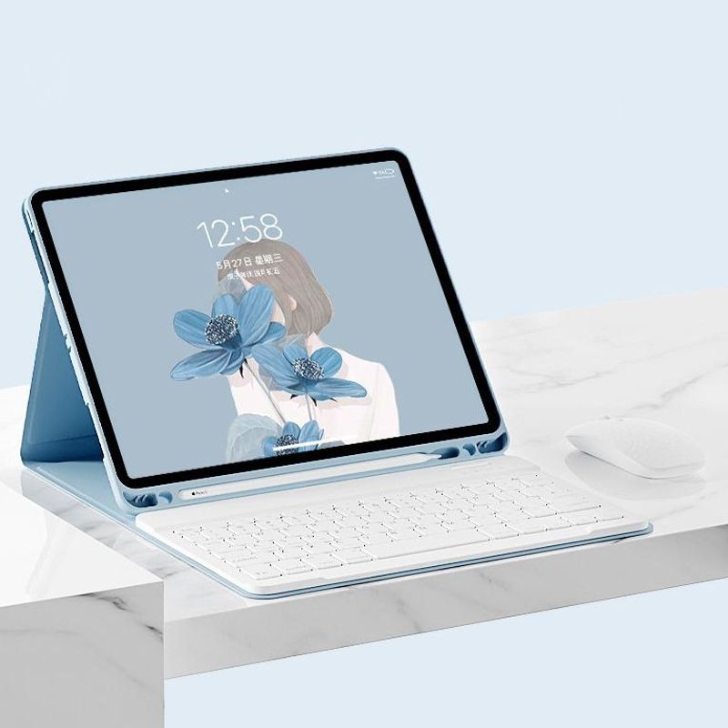 GENERICO - Teclado Bluetooth con Ratón y Funda para iPad Pro y Air