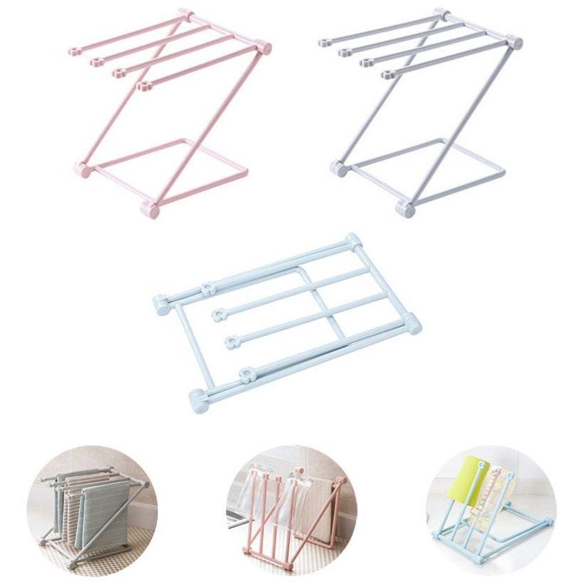 GENERICO - Estantes Plegables para Cocina Organizador Compacto 3 pcs