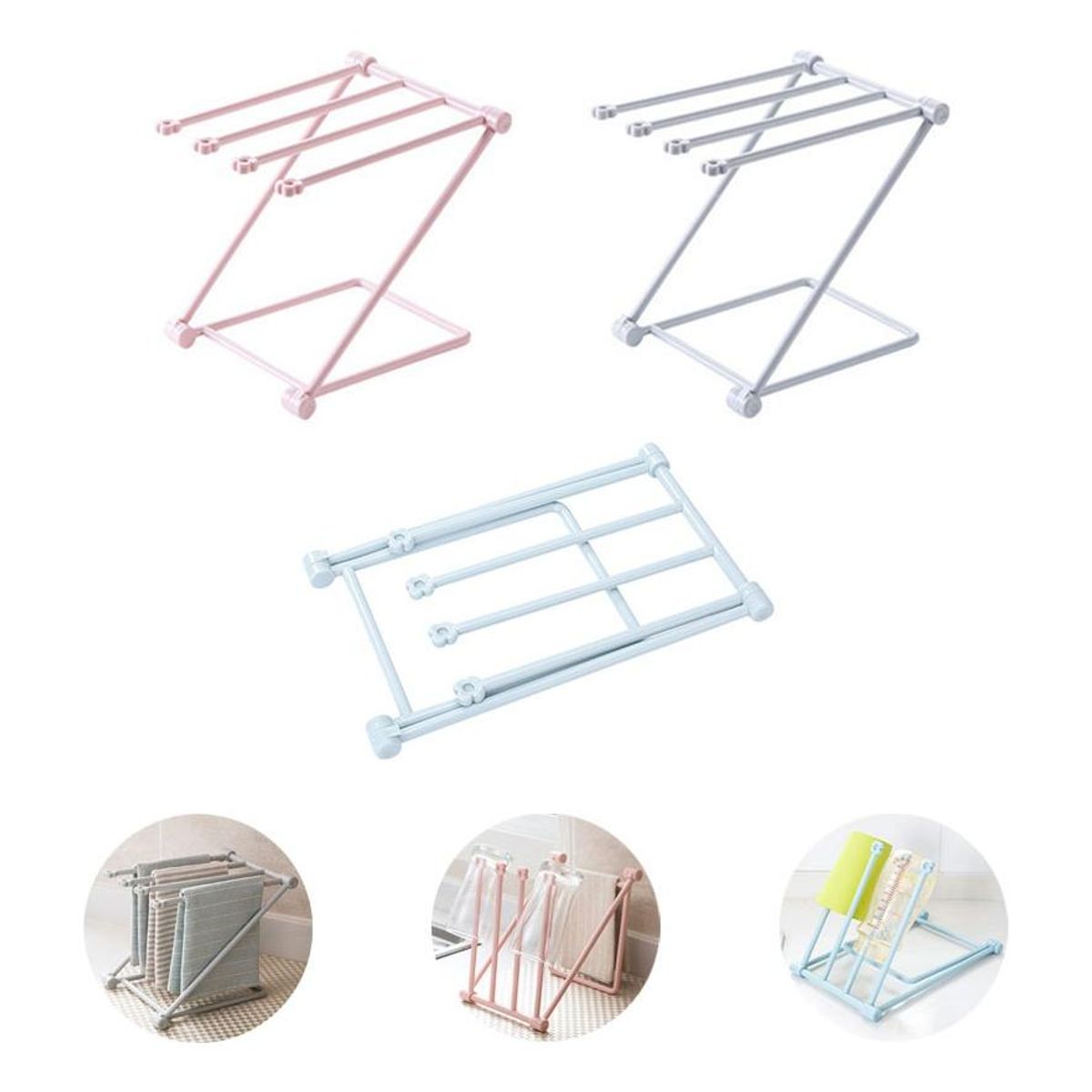 GENERICO - Estantes Plegables para Cocina Organizador Compacto 3 pcs