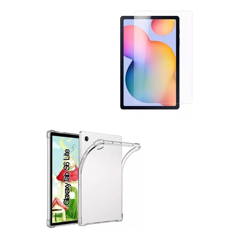 GENERICO - Carcasa Transparente Reforzada y Lamina de Vidrio para Tablet