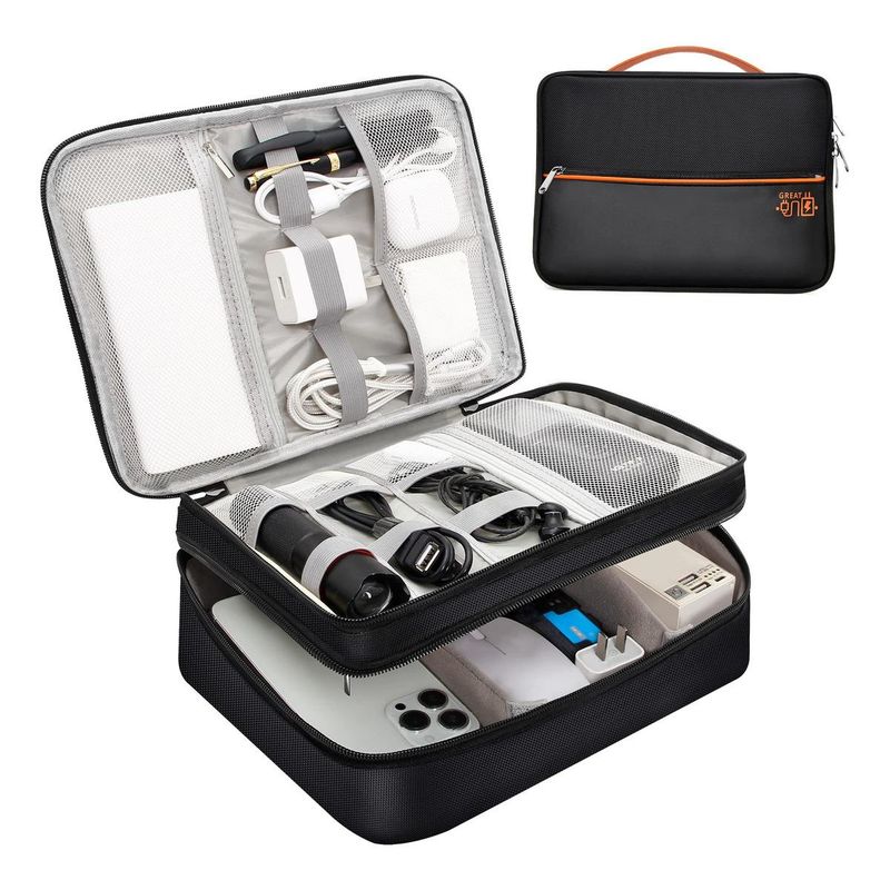 GENERICO - Bolso Organizador Acolchado y Resistente al Agua para Cables