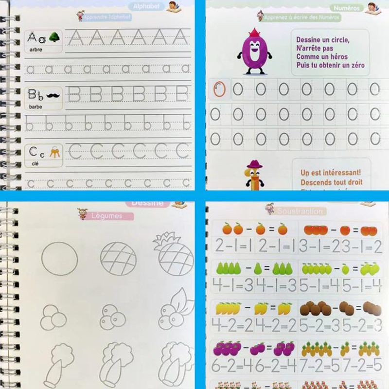 GENERICO - Cuaderno Mágico de Caligrafía para Niños con Recambios