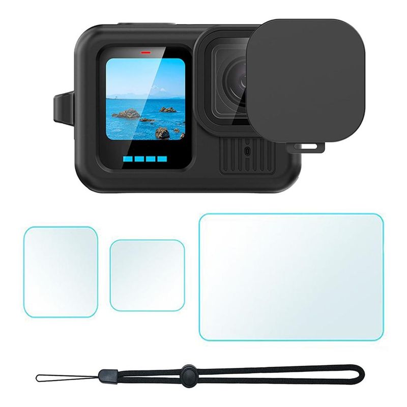 GENERICO - Kit de Protección Completa para GoPro con Carcasa y Vidrio
