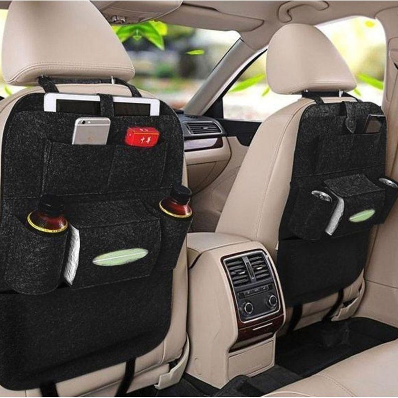 GENERICO - Organizador Retráctil para Asiento de Auto con Portavasos