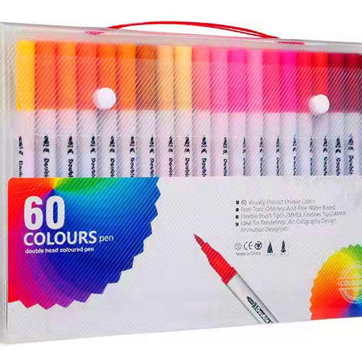 GENERICO - Set de 60 Plumones Pincel Brush Doble Punta Creativos
