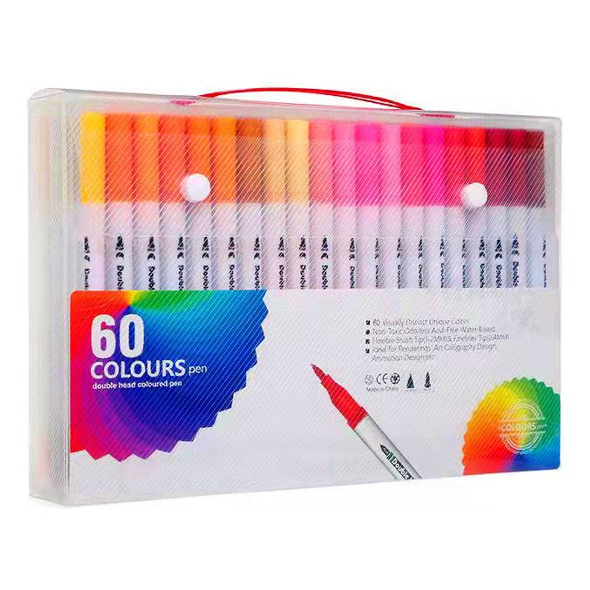 GENERICO - Set de 60 Plumones Pincel Brush Doble Punta Creativos