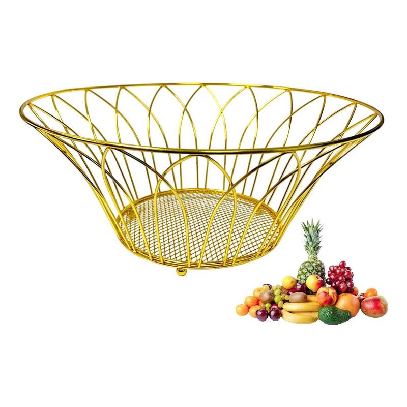 GENERICO - Frutero Redondo de Metal 28cm para Frutas y Verduras