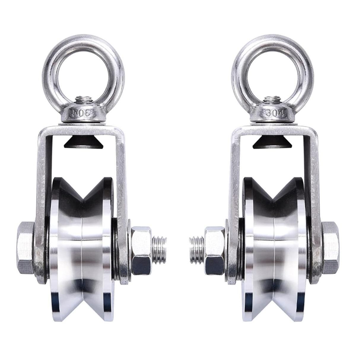 GENERICO - Poleas de Acero Inoxidable con Rodamientos y Giro 360°