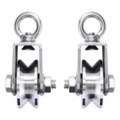 GENERICO - Poleas de Acero Inoxidable con Rodamientos y Giro 360°