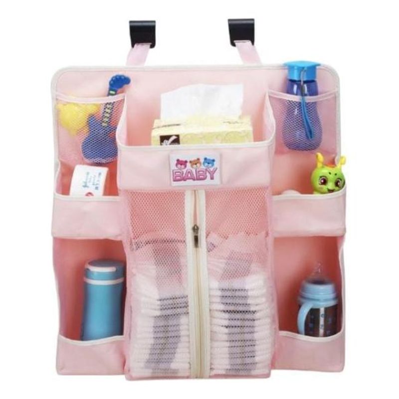 GENERICO - Organizador Colgante Para Pañales en Rosa y Celeste
