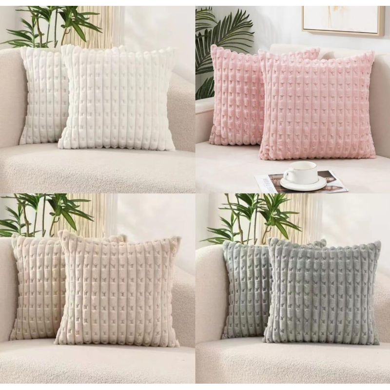 GENERICO - Funda Decorativa Cuadrada de Bambu 45cm con Cierre y Estilo