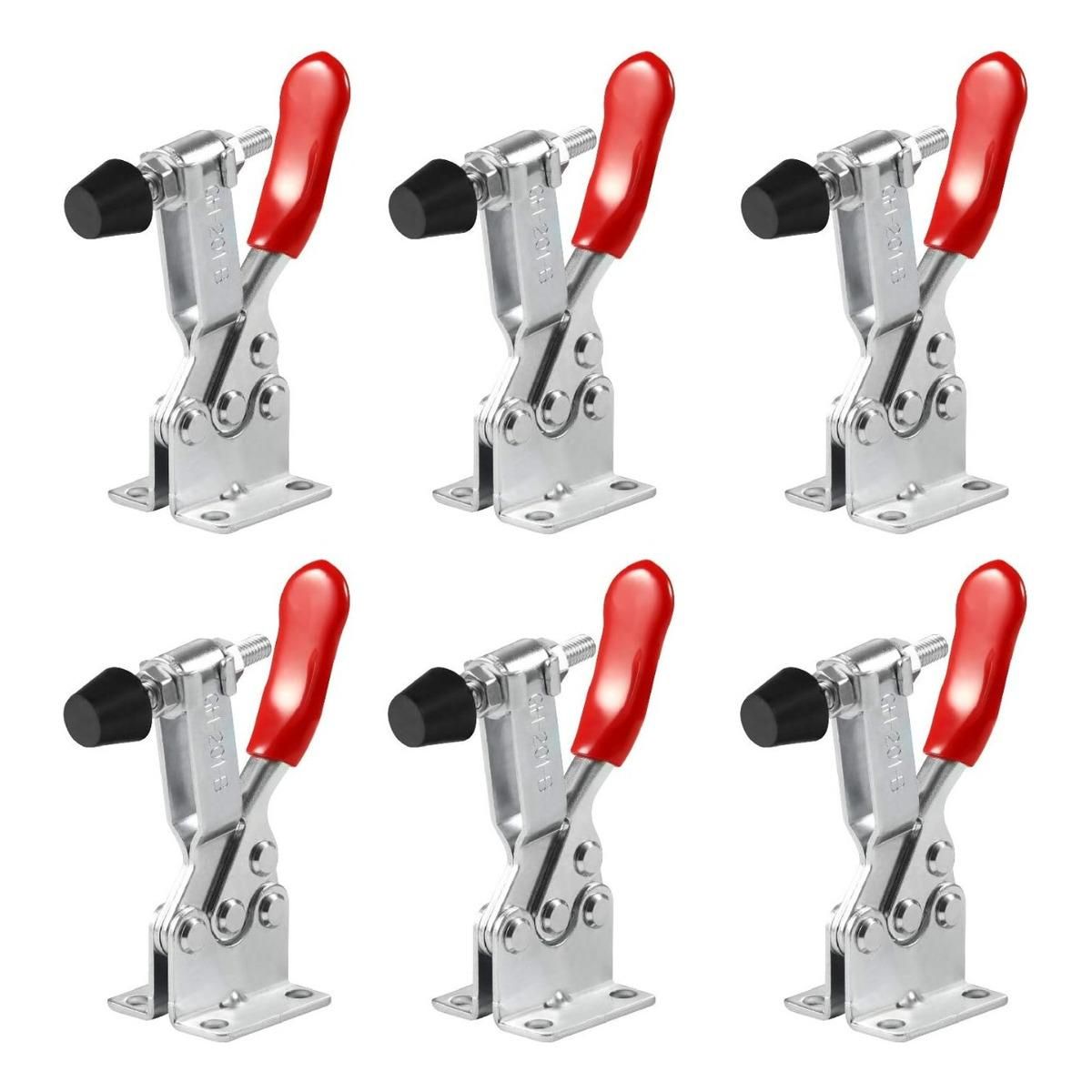 GENERICO - Juego de 6 Abrazaderas de Palanca con Sujeción Fuerte 90kg