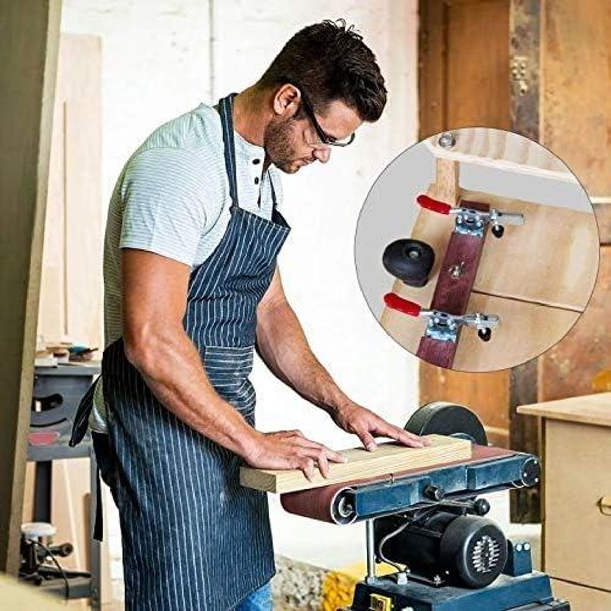 GENERICO - Juego de 6 Abrazaderas de Palanca con Sujeción Fuerte 90kg