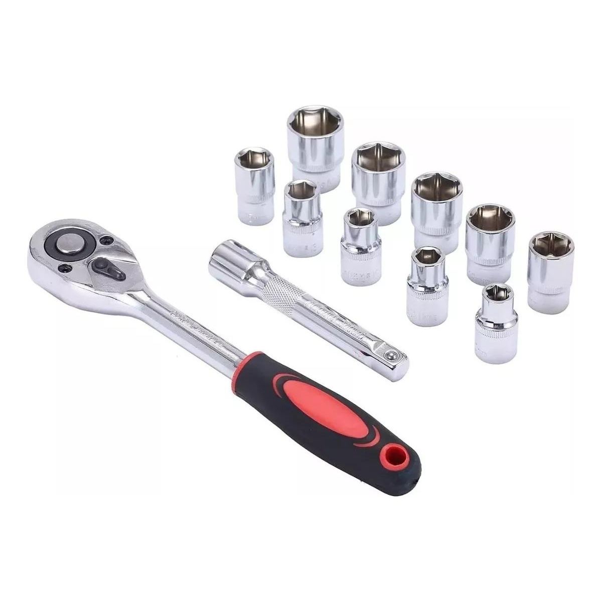 GENERICO - Juego de Llave Chicharra con 12 Dados de Cromo Vanadio