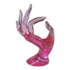 GENERICO - Pack 2 Manos Exhibidoras Acrílicas para Anillos Rosa