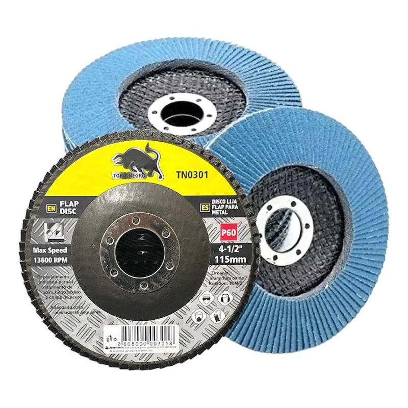 GENERICO - Paquete de 20 Discos Lija Azul Flap Grano 60 de 45