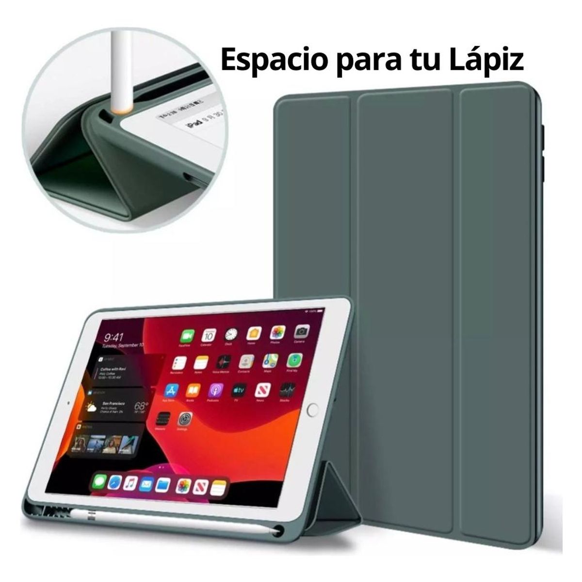 GENERICO - Funda Inteligente para iPad 102 con Ranura para Lápiz