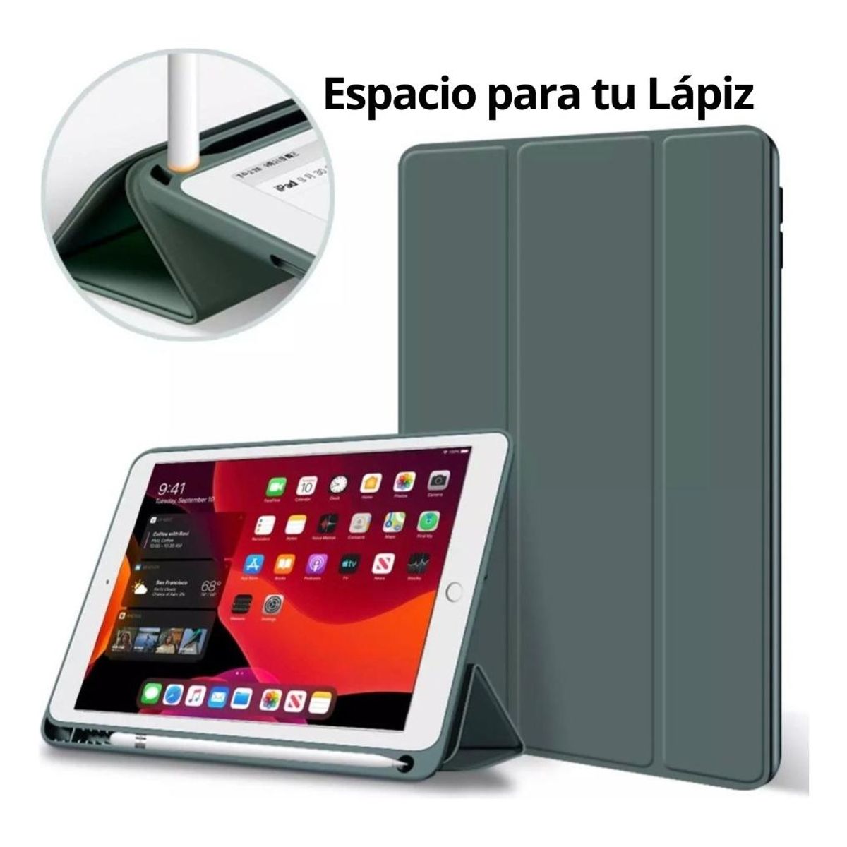 GENERICO - Funda Inteligente para iPad 102 con Ranura para Lápiz