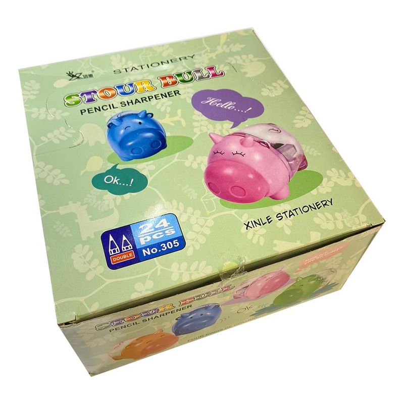 GENERICO - Set de 24 Sacapuntas Cerdito Multicolor con Depósito