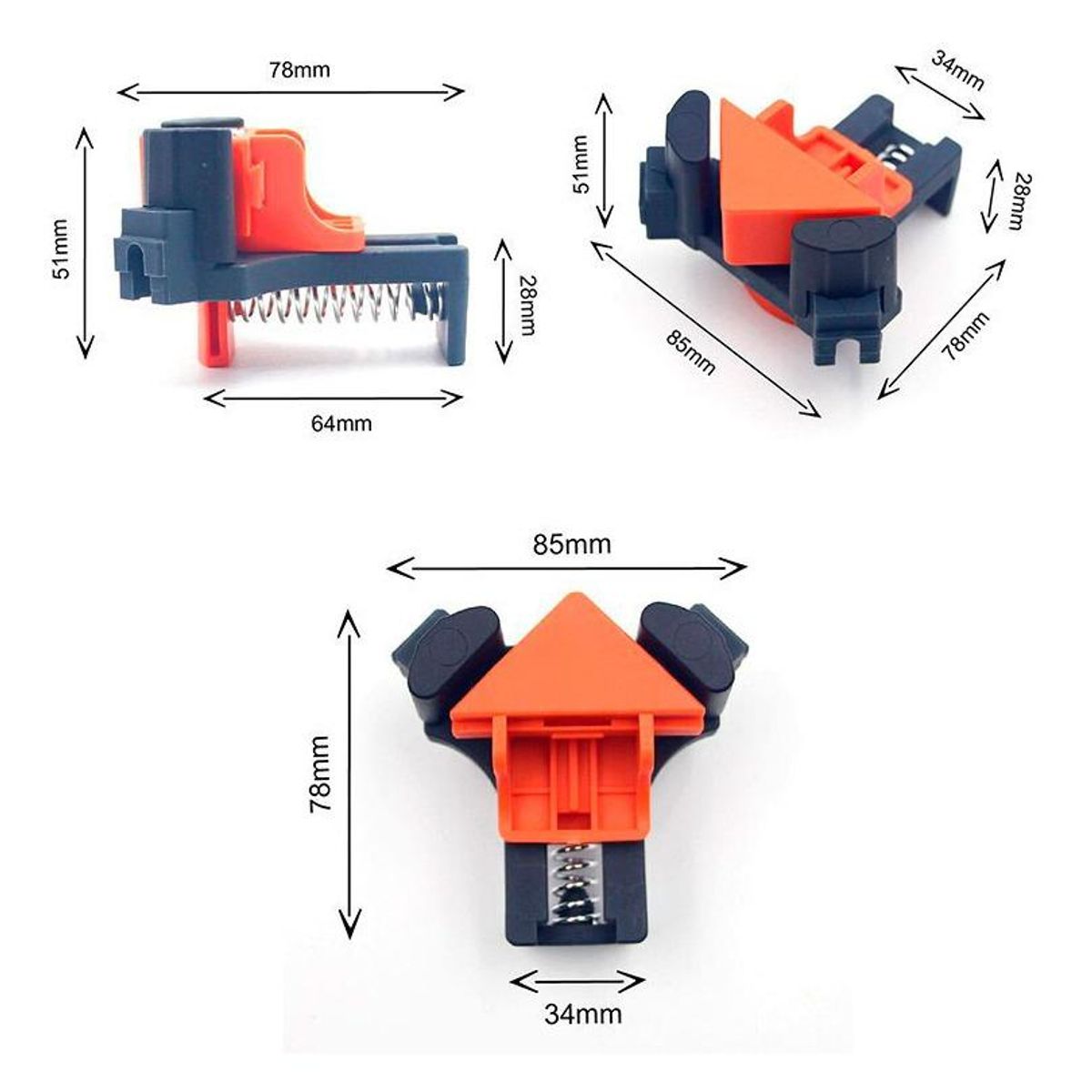 GENERICO - Clip de Fijación para Ángulos de 90 y 45 Grados