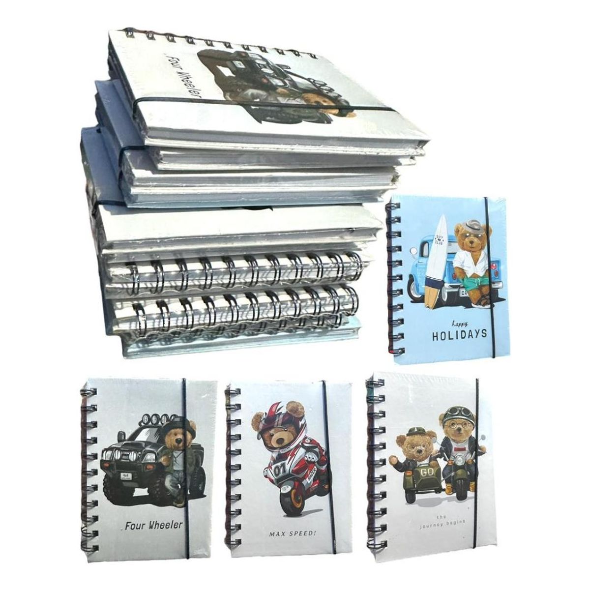 GENERICO - Libreta Lineal de Notas con 80 Hojas Diseño Oso 2 Unidades