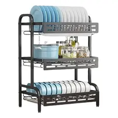 GENERICO - Escurridor de Platos 3 Niveles con Almacenamiento Eficiente