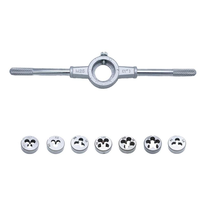 GENERICO - Set de 8 Tarrajas Hembra para Roscar en Acero Resistente