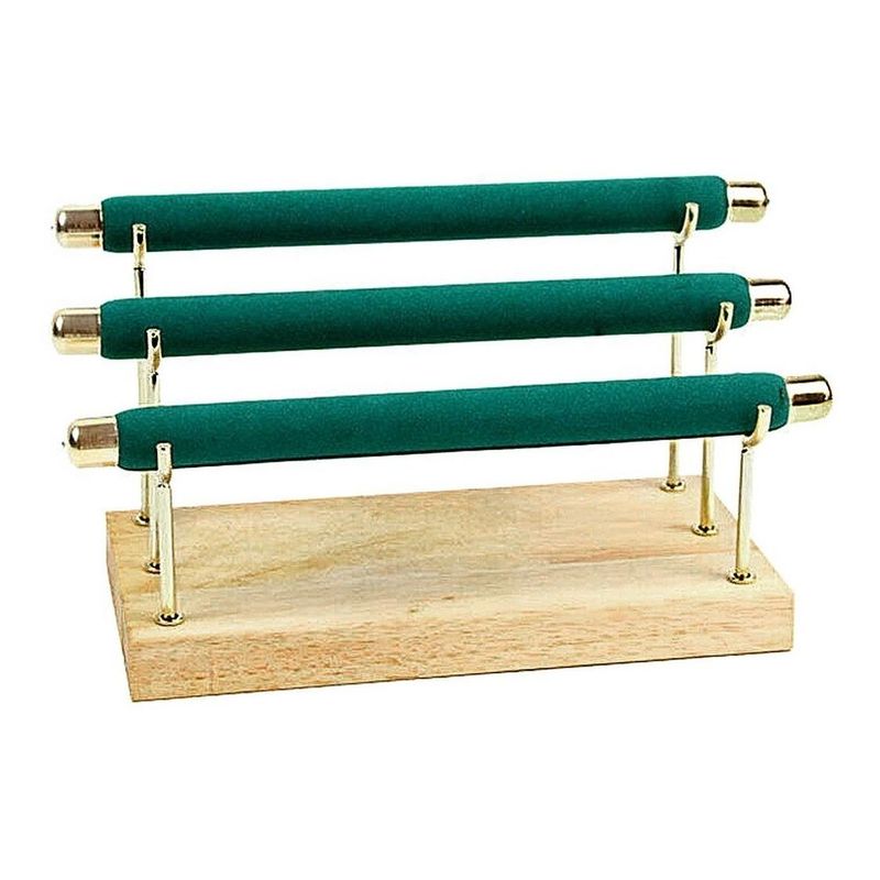 GENERICO - Soporte Elegante para Anillos en Terciopelo y Madera
