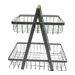 GENERICO - Estante Organizador de Frutas y Verduras de Metal 2 Niveles