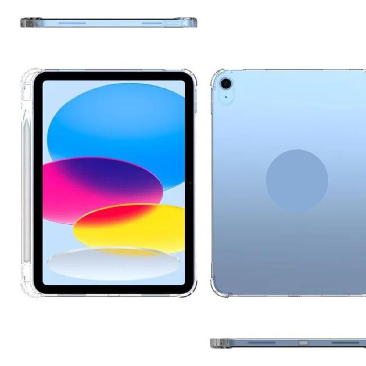 GENERICO - Carcasa Silicona Transparente con Soporte para Lápiz iPad Air