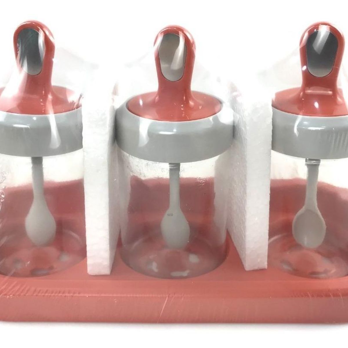 GENERICO - Especiero de Vidrio con 3 Frascos y Accesorios Inclusivos