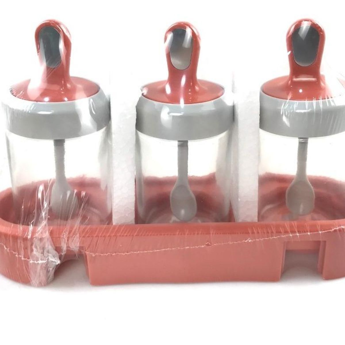 GENERICO - Especiero de Vidrio con 3 Frascos y Accesorios Inclusivos