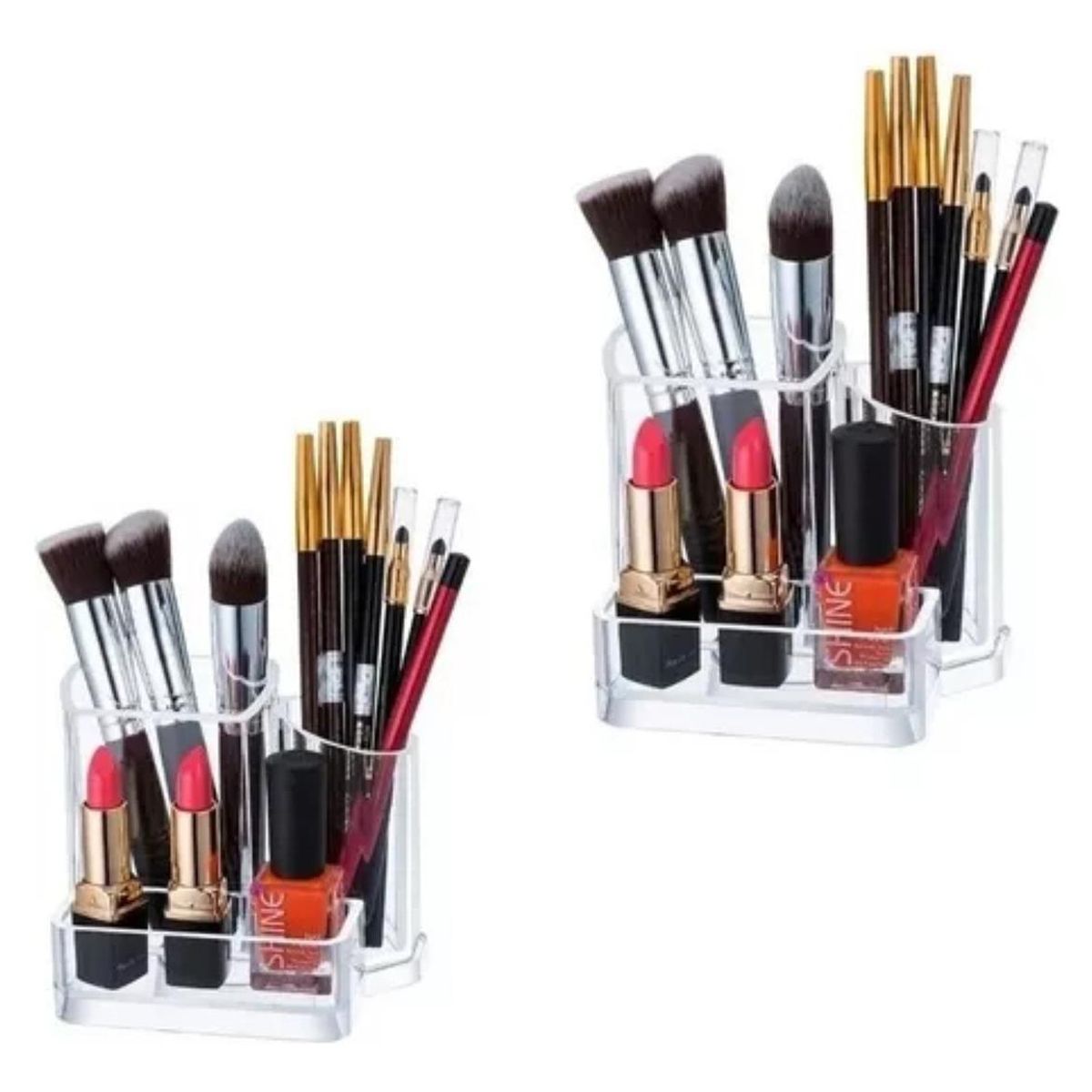 GENERICO - Organizador de Maquillaje Acrílico con 3 Compartimentos Clareado