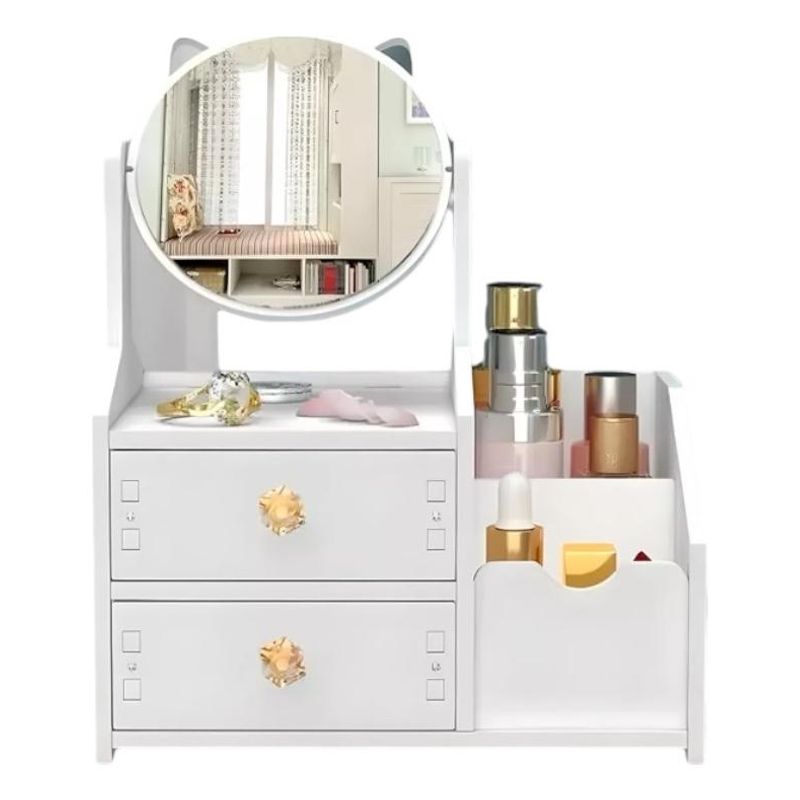 GENERICO - Organizador Gatito con Espejo para Maquillaje y Joyas
