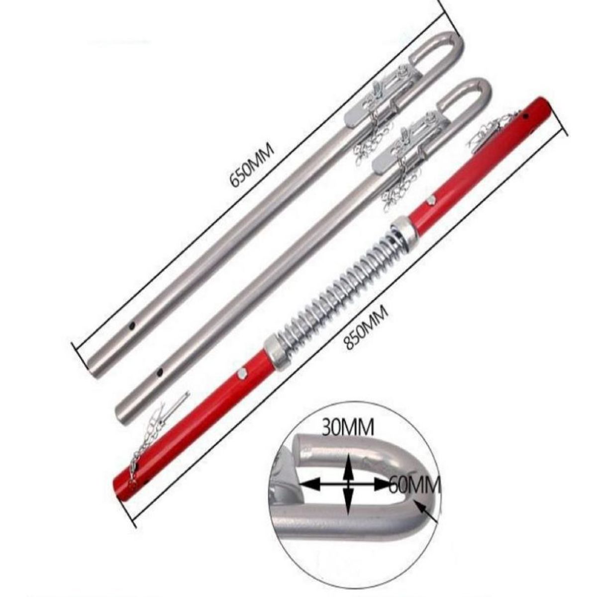 GENERICO - Barra Remolque Desmontable de Acero con Amortiguador 18m