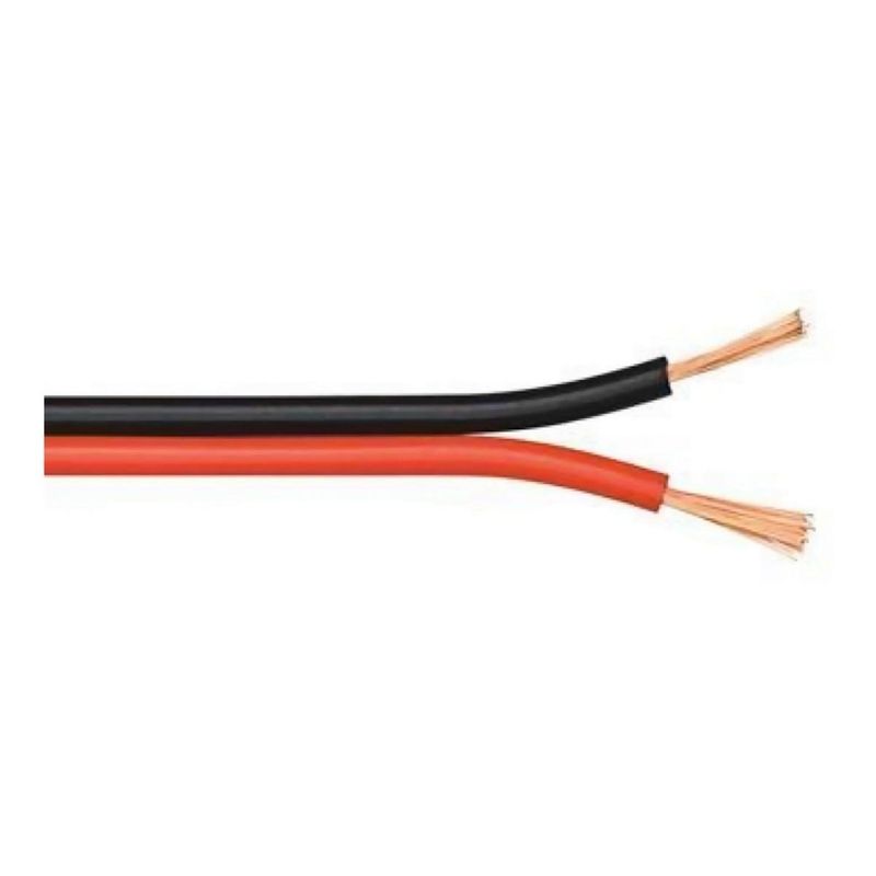GENERICO - Cable Paralelo RojoNegro 100m 2x14 AWG para Parlantes