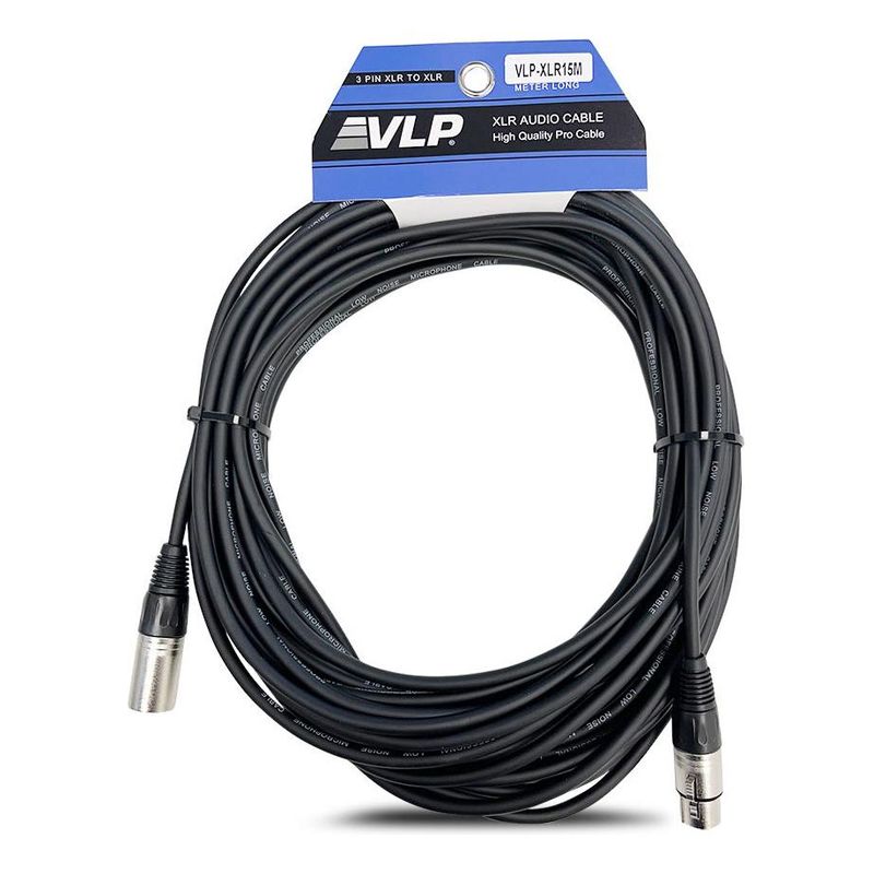 GENERICO - Cable de Audio XLR 15m Negro con Conectores de Metal