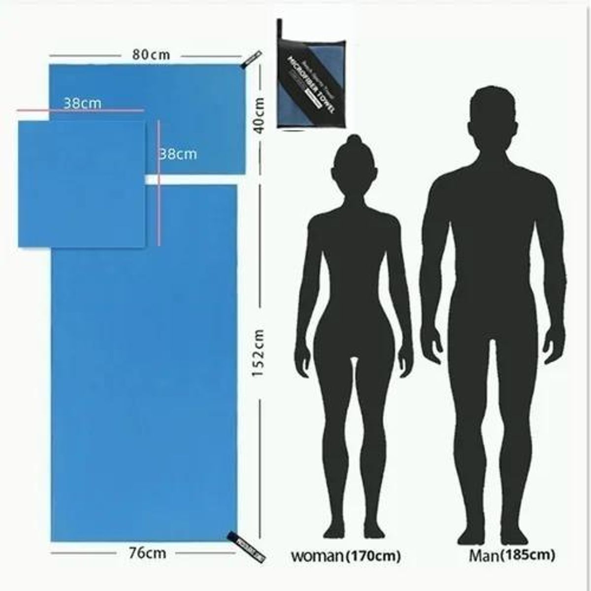 GENERICO - Toallas Microfibra Secado Rápido Pack de 3 Viaje Compactas