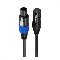 GENERICO - Cable Speakon Macho a XLR Hembra 18m para Parlantes