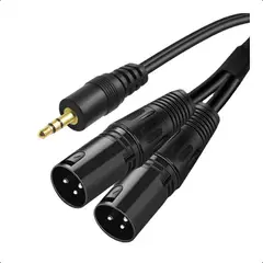 GENERICO - Cable Adaptador de Audio 35mm a 2 XLR Macho 1 Metro