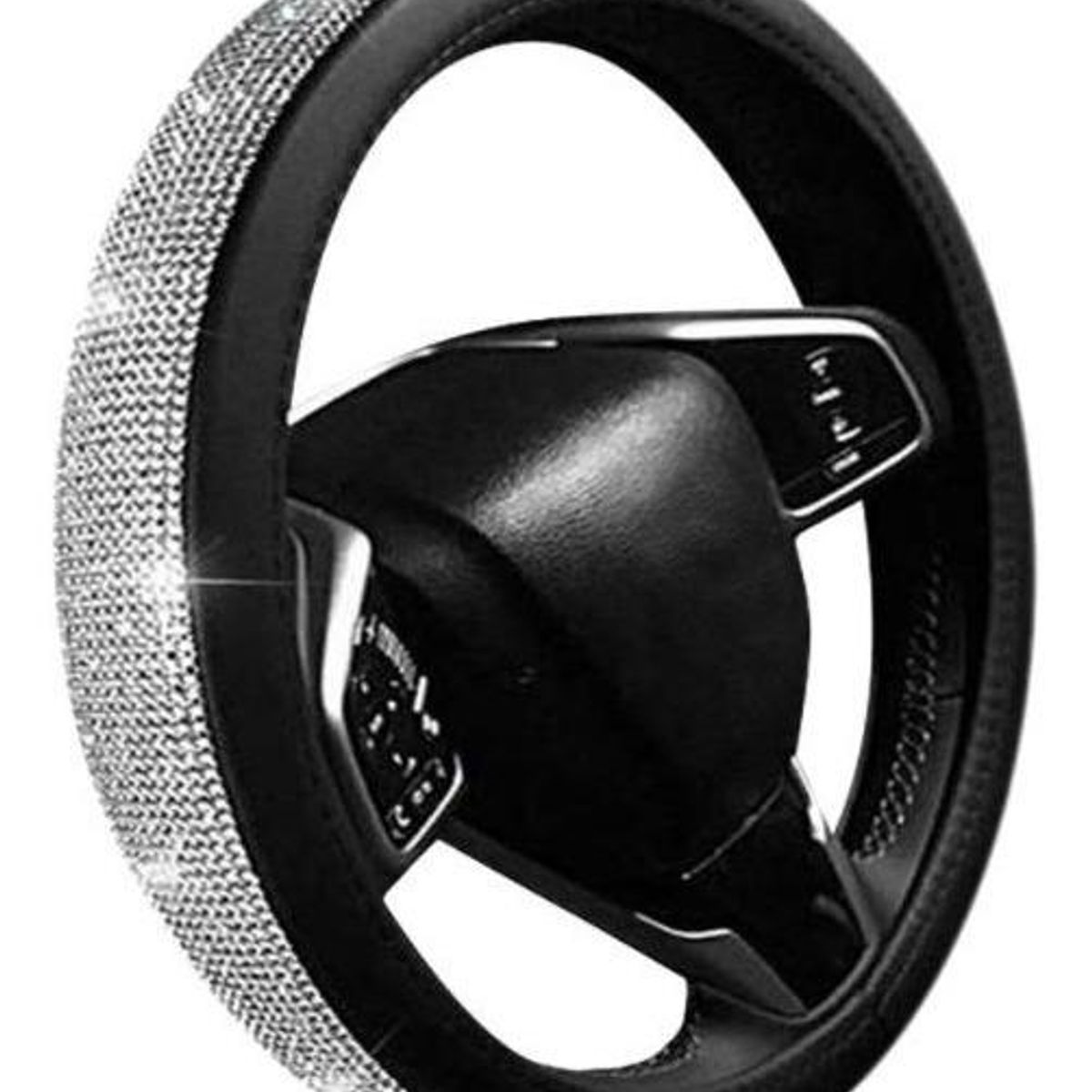 GENERICO - Funda de Volante Elegante con Brillantes para Automóvil