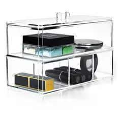 GENERICO - Caja Organizador de Maquillaje Acrílico Apilable Transparente