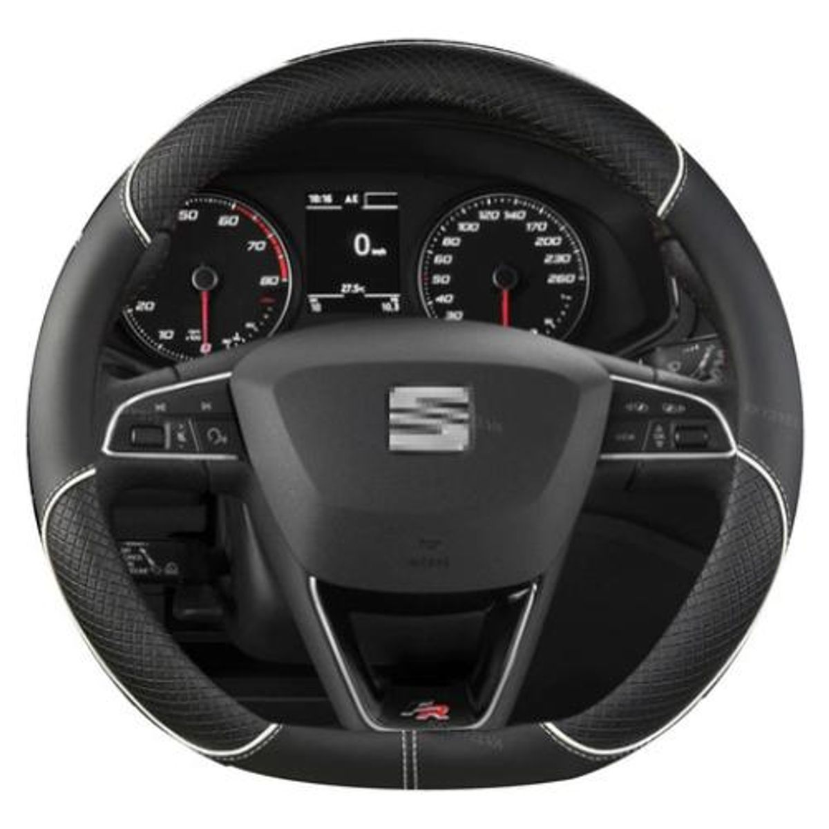 GENERICO - Funda Volante Antideslizante de Eco Cuero Blanco Elegante