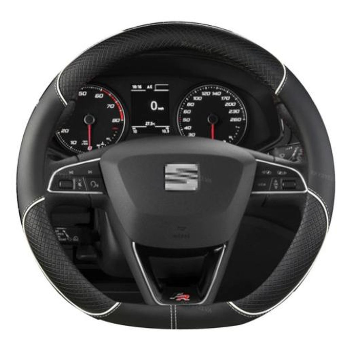 GENERICO - Funda Volante Antideslizante de Eco Cuero Blanco Elegante