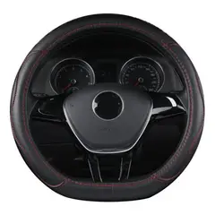 GENERICO - Funda Antideslizante para Volante en Eco Cuero Rojo