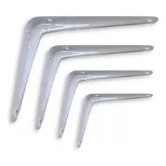 GENERICO - Escuadras Metálicas Blancas para Estantes 20x25 cm Resistentes