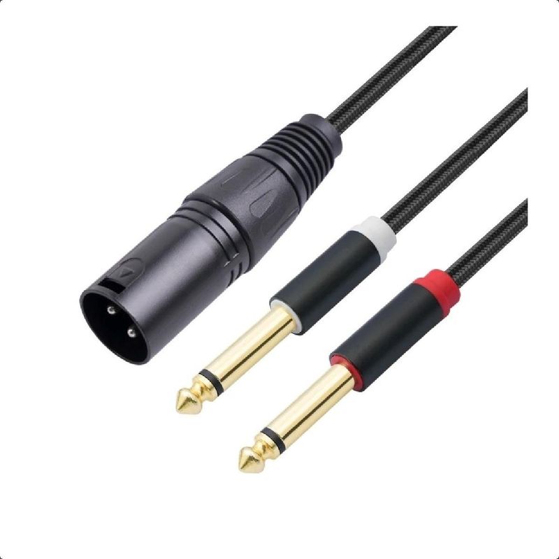 GENERICO - Cable de Audio XLR a 2 Plug 63mm para DJ y Parlantes