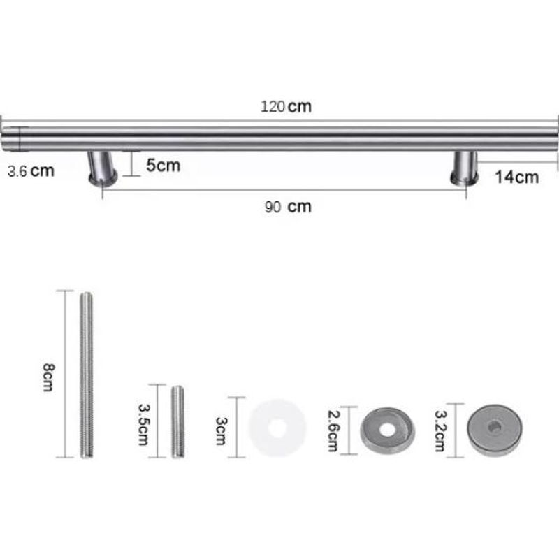 GENERICO - Tirador de Puerta de Acero Inoxidable Moderno 120 cm