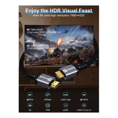 GENERICO - Cable HDMI 8K 21 de 10 metros con alto rendimiento 48 Gbps