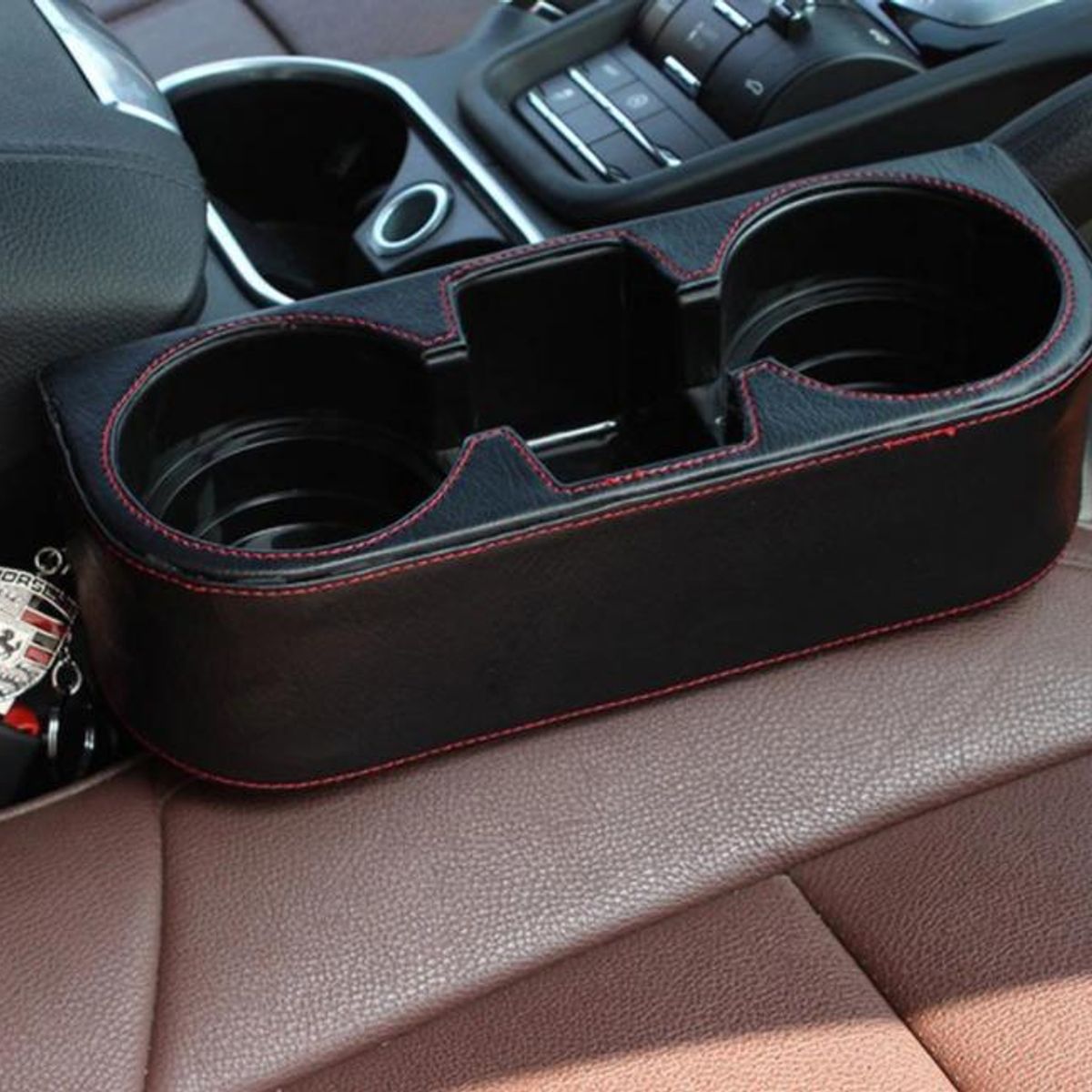 GENERICO - Organizador Negro Universal para Portavasos y Objetos Auto